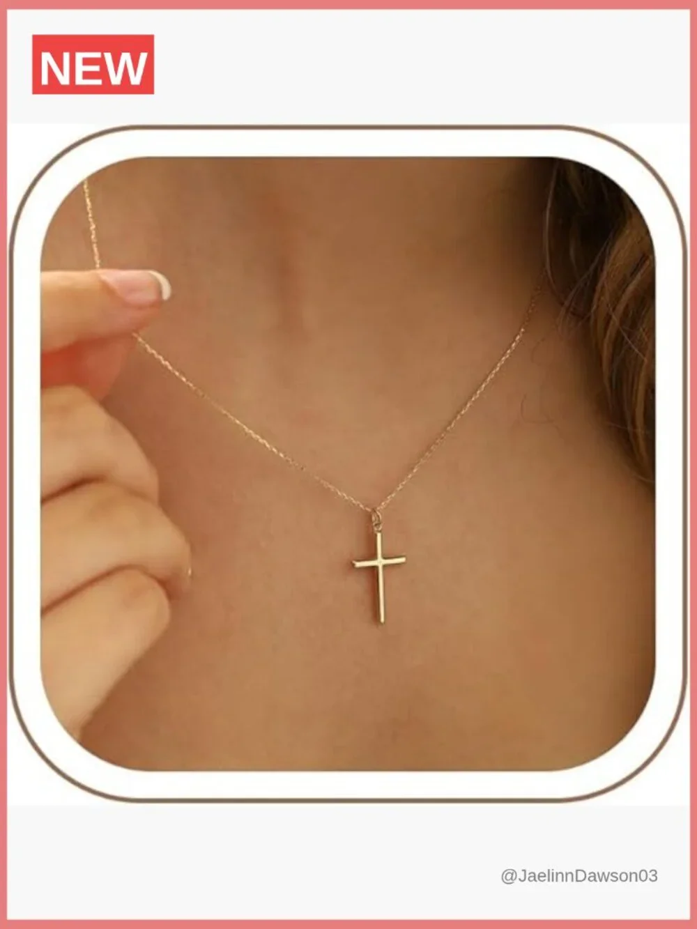 14K Gold Plated Cross Pendant Necklace - Faith Religious Jewelry Gift